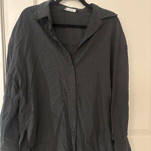 Zara Black Button-Up Shirt